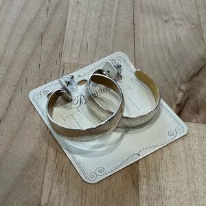 Brighton Silver/Gold Ferrara Hoop Earrings NWT